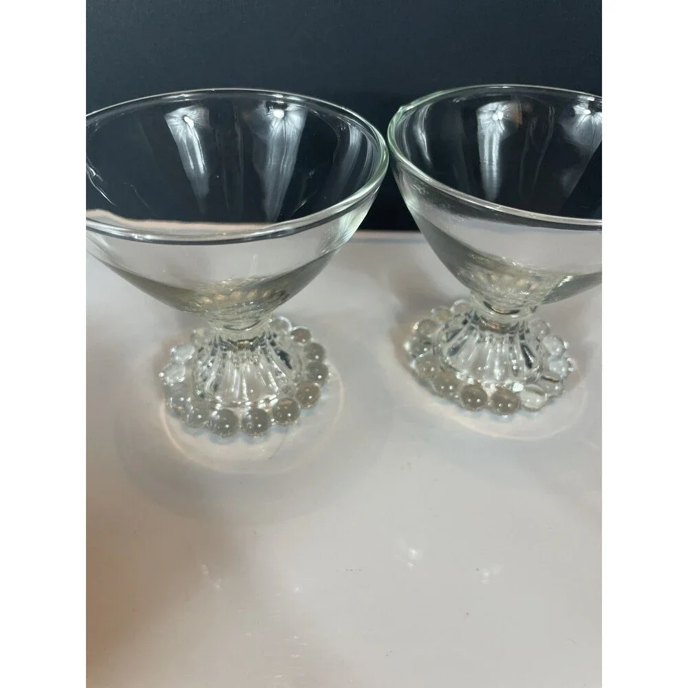 Vtg Anchor Hocking Glasses Berwick Boopie Clear Champagne Tall Sherbet Set 6